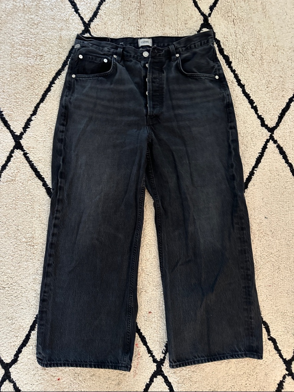 Citizens of Humanity Wide Leg Gaucho Pants in Black - Picture 3 of 5